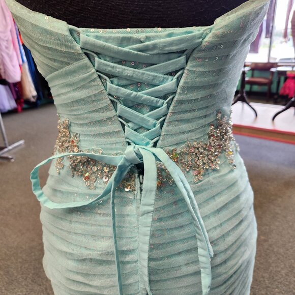 Precious Formals P21040 Size 6 Aqua Prom Dress/Formal Gown - Picture 7 of 8